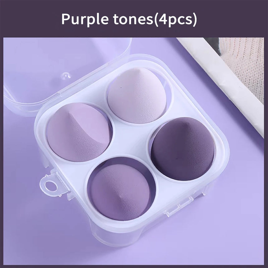 4pcs Makeup Sponge Set | Soft Latex-Free Foundation & Powder Puff | Flawless Blending, Skin-Friendly, Washable