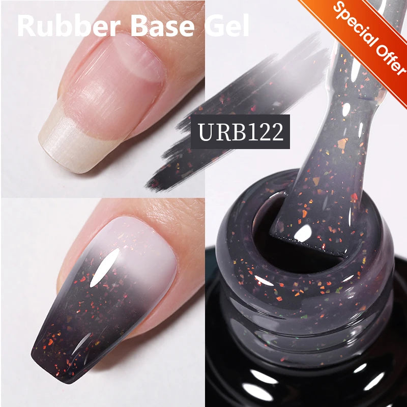 UR SUGAR 7ml Nude Crystal Rubber Base Gel Natural Color Semi Permanent Soak off UV LED Gel Nail Art Varnish