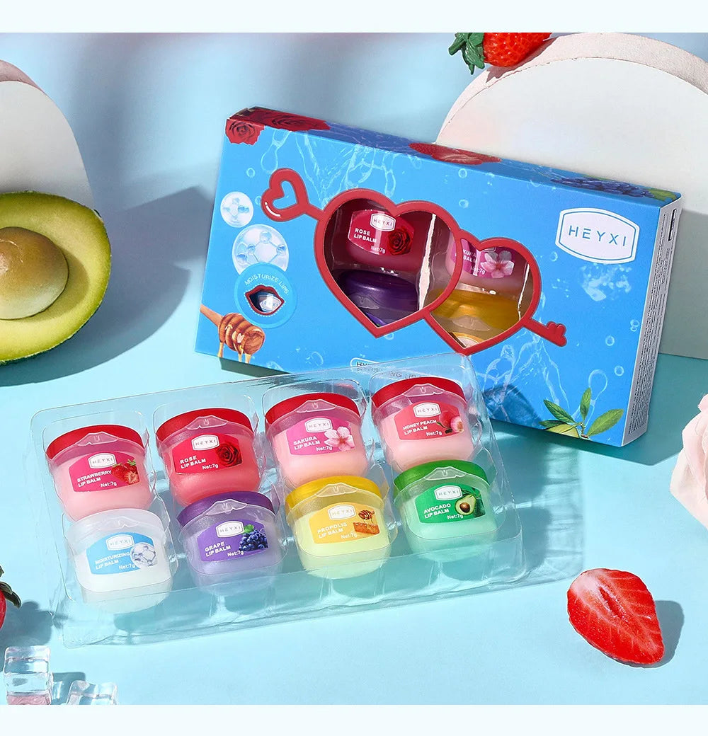 4/6/8pcs Fruit Series Lip Balm Set Sleeping Lip Mask Moisturizing Hydrating Non-sticky Anti-Cracked Lip Balm Lips Care