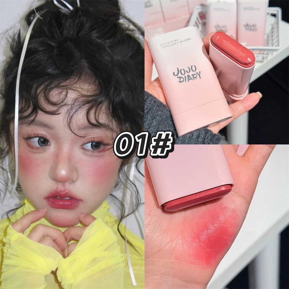 Monochrome Creamy Blush Makeup Multi Stick for Lip & Cheek Rouge Tint Moisturizer Pink Peach Cream Blusher Brightening Skin Tone