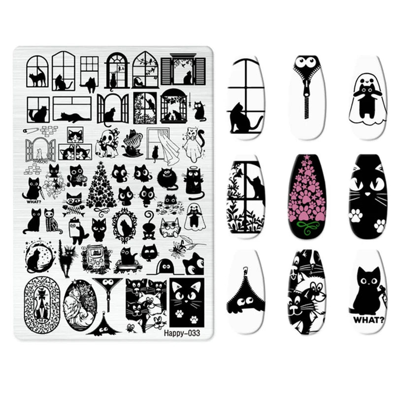 Maple Leaf Nail Stamping Plates Autumn Winter Leaves Design Polish Stencil Nail Printing Stamp Image Manicure Mold Stencil Tool