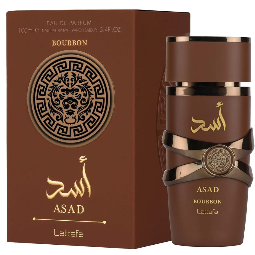 Lattafa Asad Bourbon for Unisex Eau de Parfum Spray, 3.4 Ounce / 100 ml