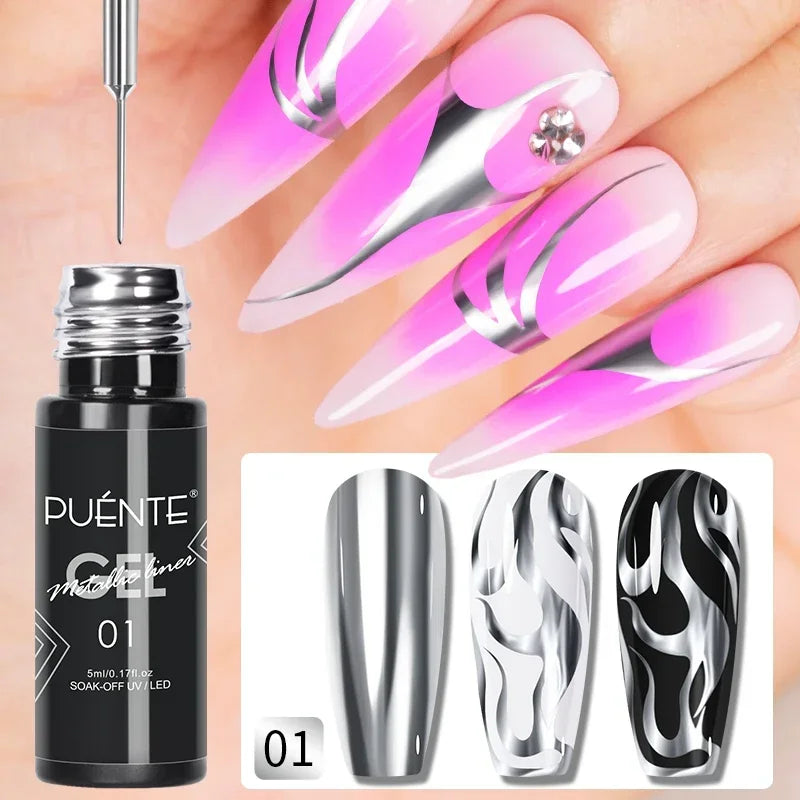 8ML Christmas Sparkling Reflective Diamond Glitter Liner Gel Nail Polish Soak Off UV Semi-Permanent Nail Art Varnish Manicure