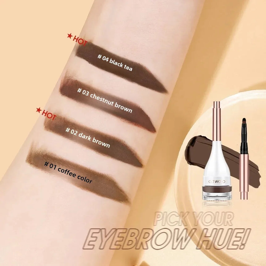O.TWO.O Eyebrow Pomade Brow Natural Waterproof Creamy Texture Highly Tint Eyebrow Gel Double Use For Eyeliner Beauty Makeup