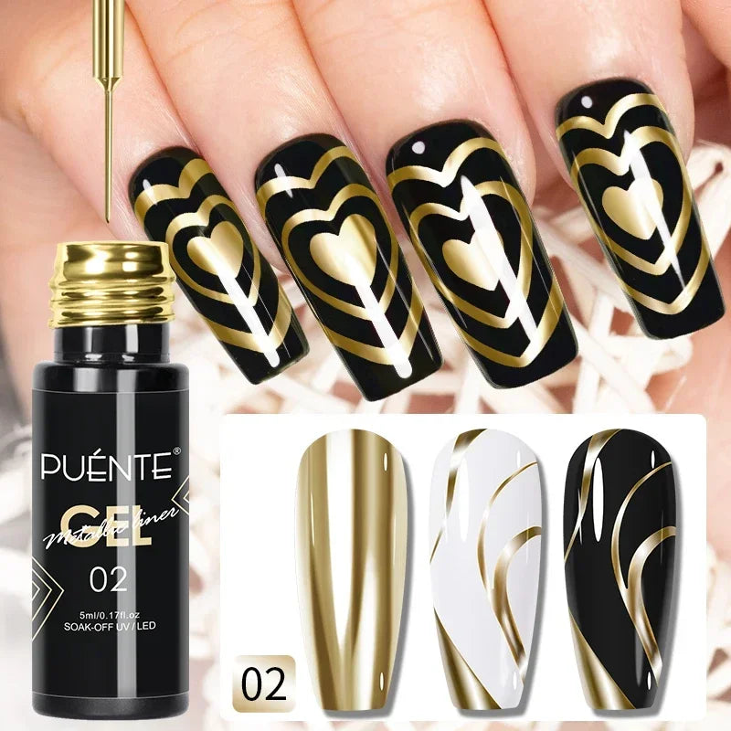 8ML Christmas Sparkling Reflective Diamond Glitter Liner Gel Nail Polish Soak Off UV Semi-Permanent Nail Art Varnish Manicure