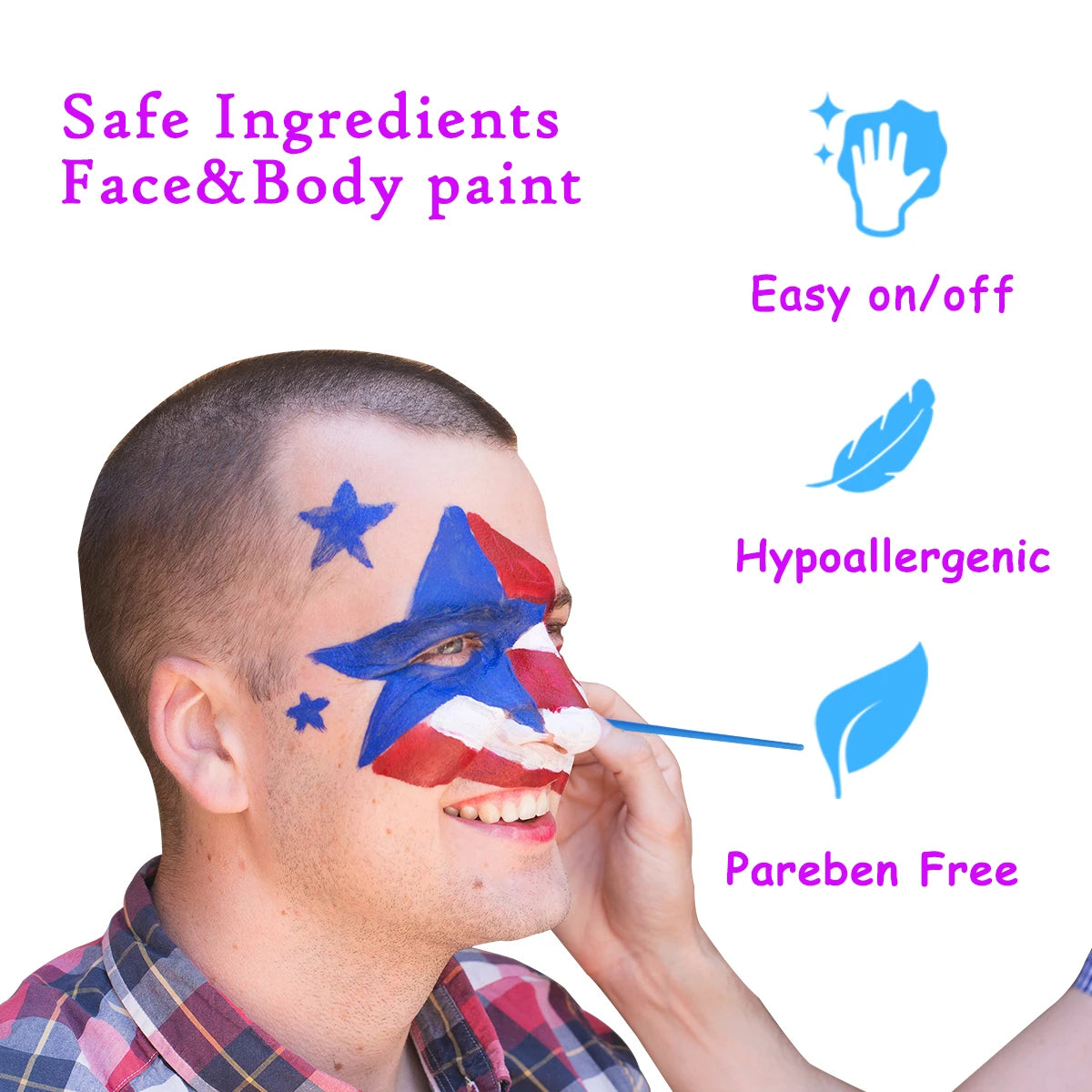Bowitzki Face and Body Paint 2oz Cream Makeup 60ml Water Based Face Painting Special Effects For Adults Children Kids Halloween