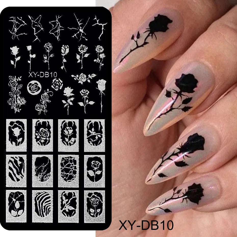 Lace Floral Nail Art Stamping Plate French Wedding Bohemian Style Polish Printing Template Plate Flower Stencils Manicure Tool