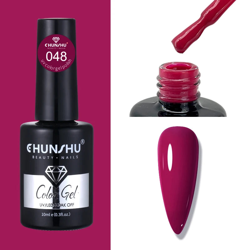CHUNSHU 10ml Gel Nail Polish Soak Off Semi-Permanent Varnish Professional Salon UV LED Nails Art Gel No Smell All Seasons Colors