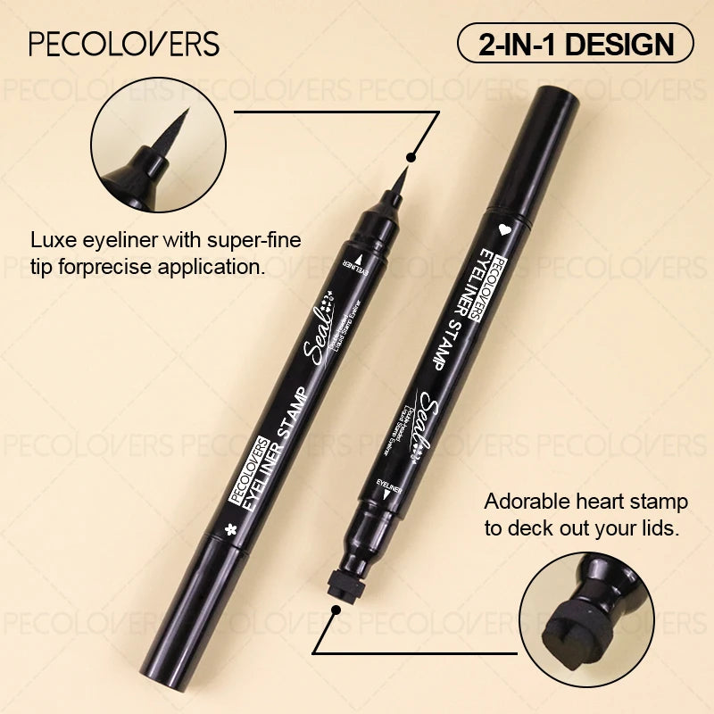 1PC Liquid Eyeliner Stamp - Waterproof, Slim Gel Felt Tip with Heart, Star, Triangle & Flower Shapes for Creative Eye Makeup
