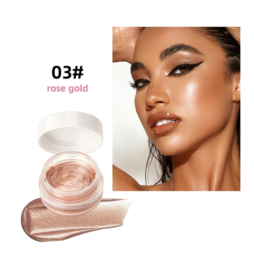 Sparkling Shimmer Highlighter Cream Gel Natural Pearlescent Glitter Face Contour Body Brighten Modify Outline Highlight Makeup