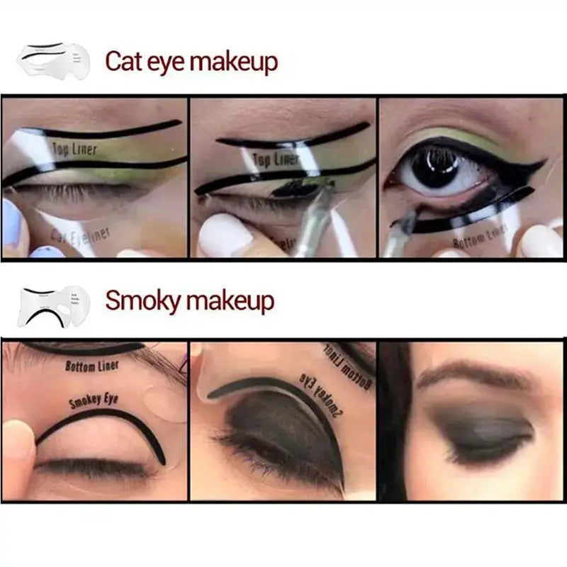 10pcs Multi-Functional Eyeliner Stencil Easy-to-Clean Material & Carry & Apply, Makeup Essentials|Perfect for Beginners & Pros