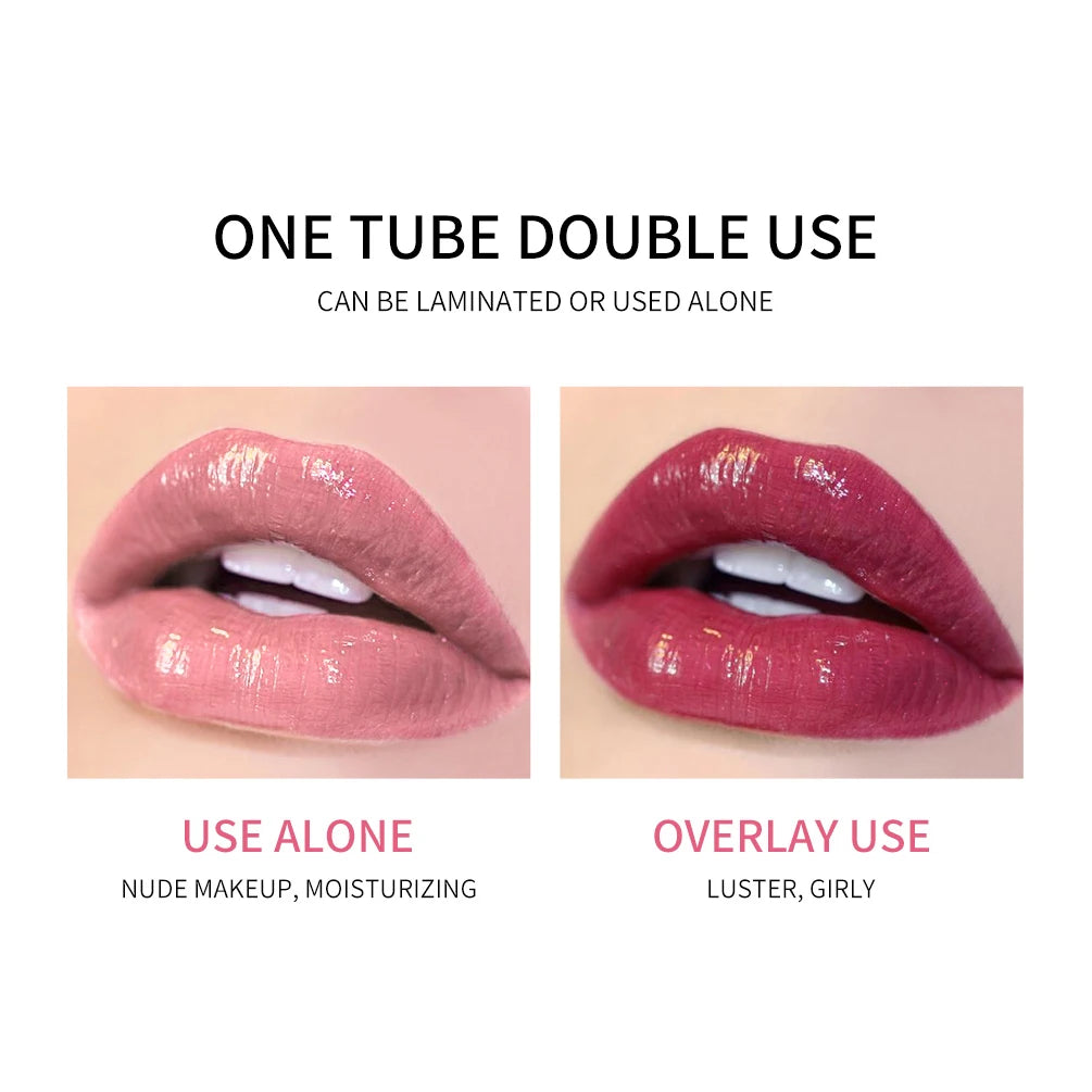 QIBEST Moisturizer Plumper Lip Gloss Lip Tint Natural Nutritious Long-lasting Plumping Lips Balm Cream Care Cosmetics Makeup