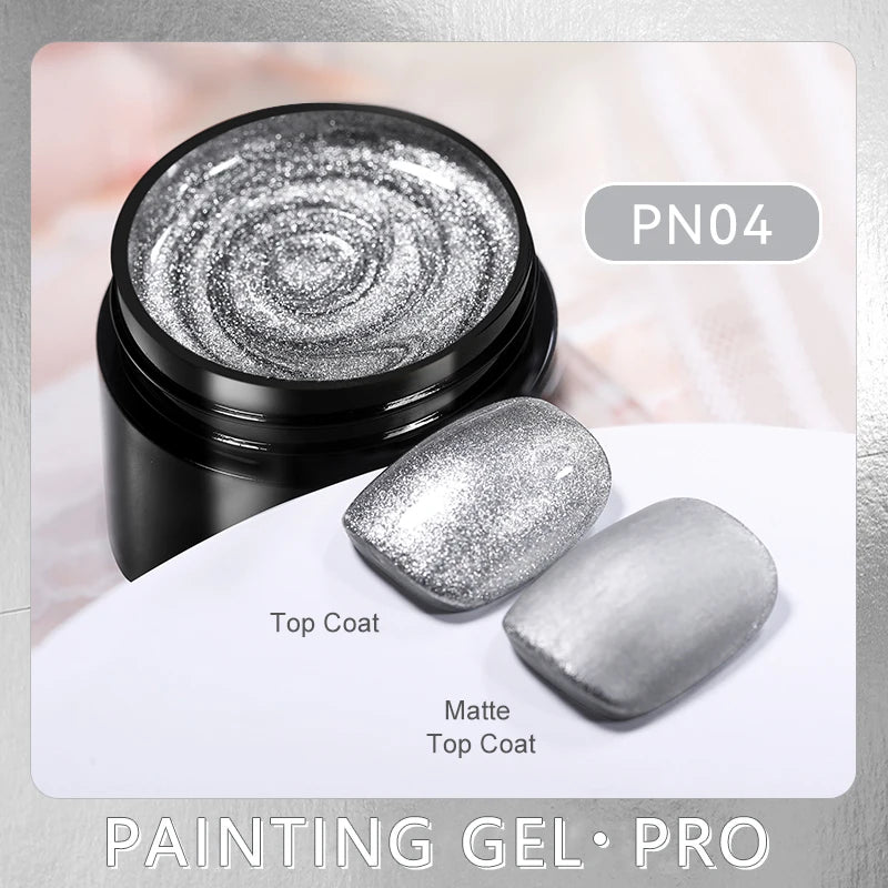 BORN PRETTY Super bright Metallic Painting Gel Polish 5ML Gold Silver Metal Gel Nail Polish Flower Drawing Lines French Nails