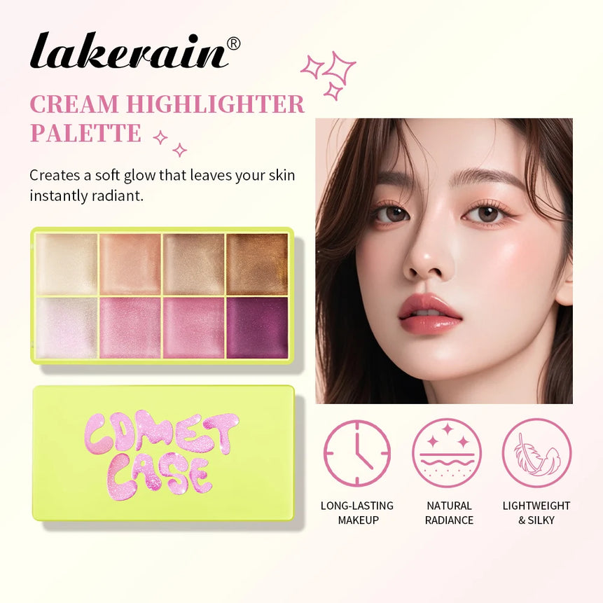 8Colors Highlight/Brow/Blush Palett Enhance Facial Three-dimensional Makeup Shimmer Waterproof Makeup Tool Cosmetic
