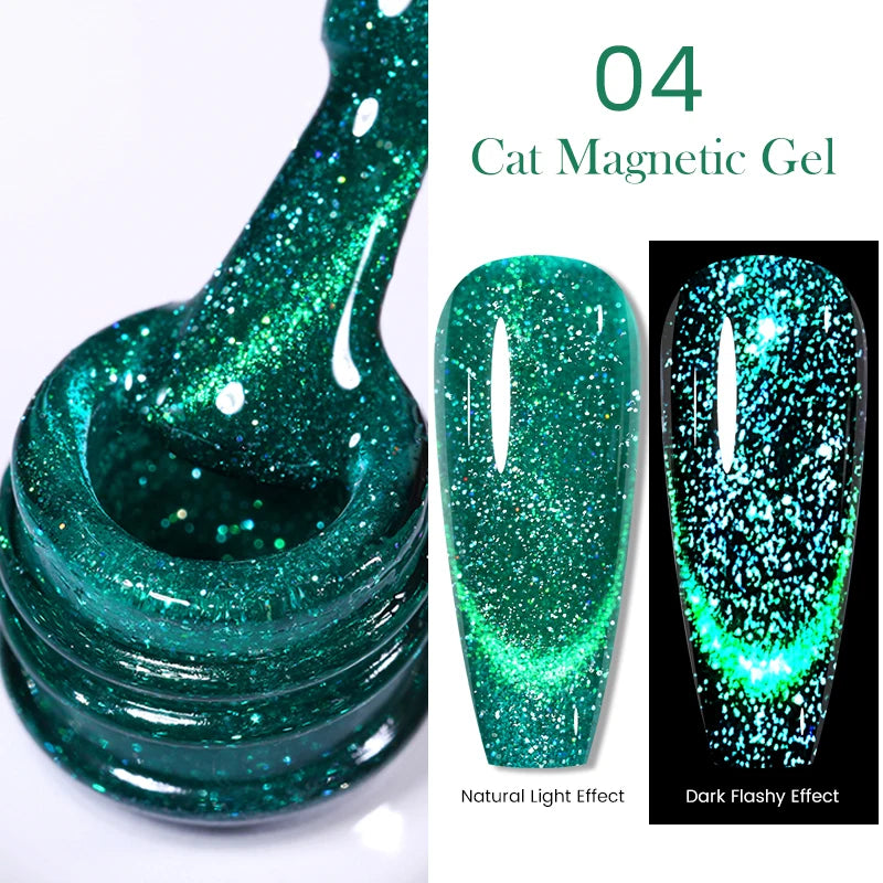 BORN PRETTY 10ml Black Glass Cat Magnetic Gel Nail Polish Silver Gold Glitter Semi Permanent Soak Off UV LED Gel Varnish