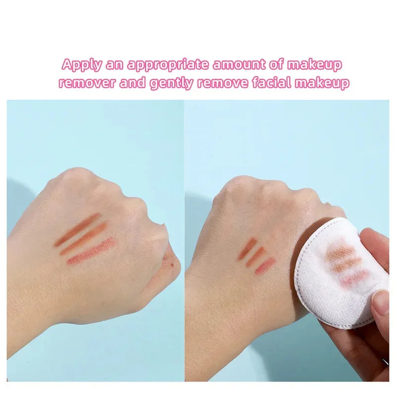 100pcs soft and breathable circular makeup remover pads, double-sided textured cotton pads, used for daily facial cleansing