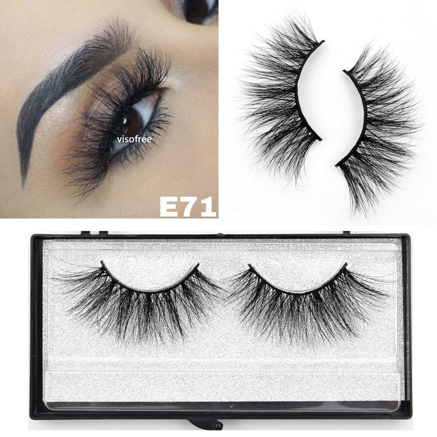 Visofree Eyelashes 3D Mink Lashes Soft Natural Handmade Cruelty Free Mink Eyelashes Lightweight  Full Strip Cilios Posticos D23