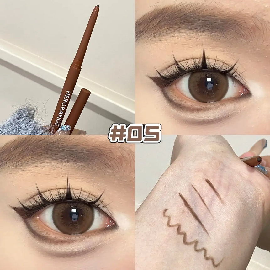 Ultra-fine Gel Eyeliner Pencil Black Brown Under Eye Liner Pen Waterproof Matte Aegyosal  Lying Silkworm Quick Drying Eye Makeup