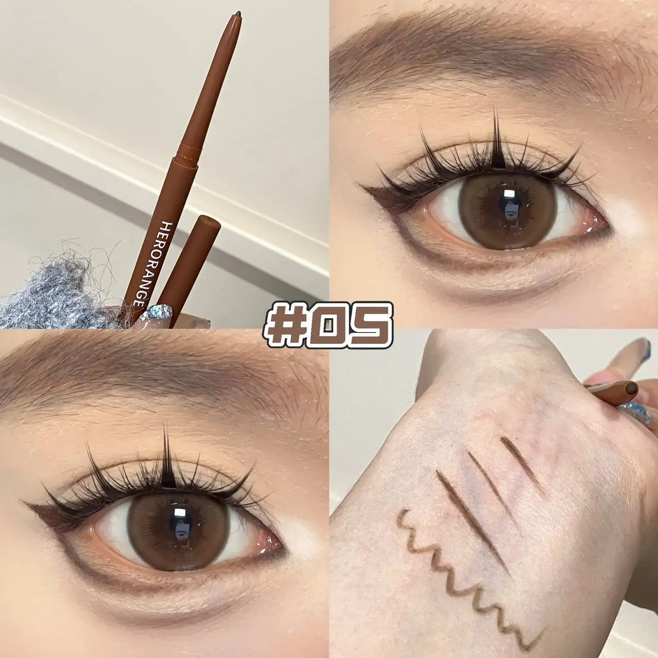 Ultra-fine Gel Eyeliner Pencil Black Brown Under Eye Liner Pen Waterproof Matte Aegyosal  Lying Silkworm Quick Drying Eye Makeup