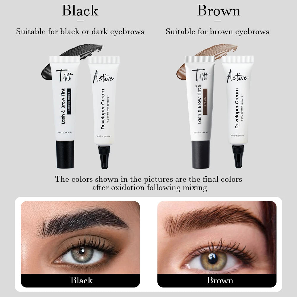 Gollee Lash and Brow Tinting Perm Kit Black Natural Eyelash Lifting Perm Treatment Makeup tools 4-6 Weeks For Lash Curler Perm