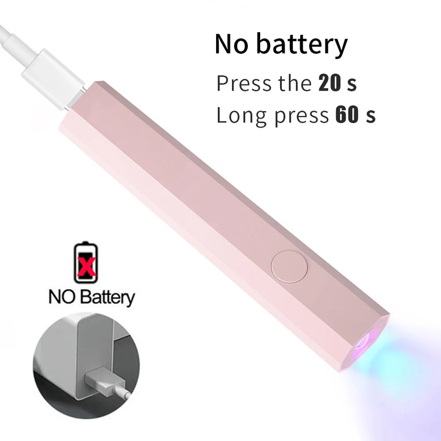 Convenient Handheld Nail Dryer Lamp UV/LED Nail Curing All Gel Polish Nail Art Tool Rechargeabl Nail Lamp