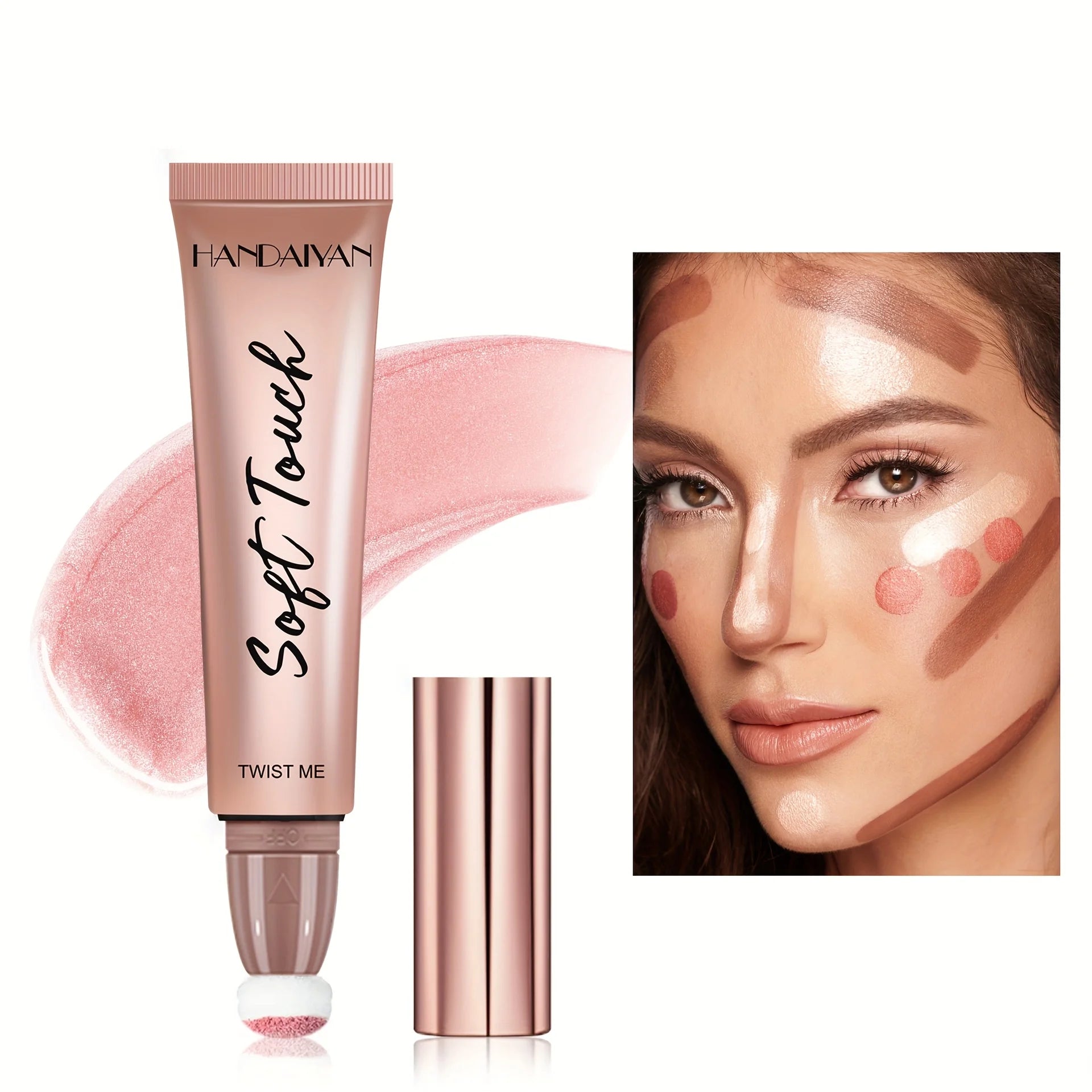 6 Colors Matte Blushers Natural Redness Highlighting Highlighter Brightening Fine Shimmer Liquid Blush Stick