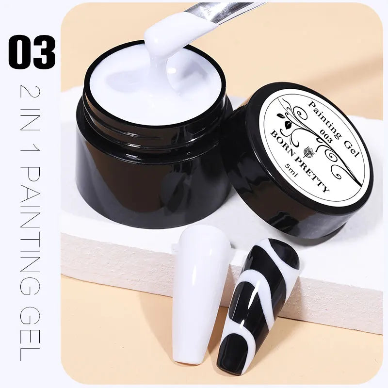 BORN PRETTY 5ml Metallic Painting Gel Polish Super Bright Silver Mirror Gel Sparkling Glitter Soak Off UV LED Gel Nail Art DIY