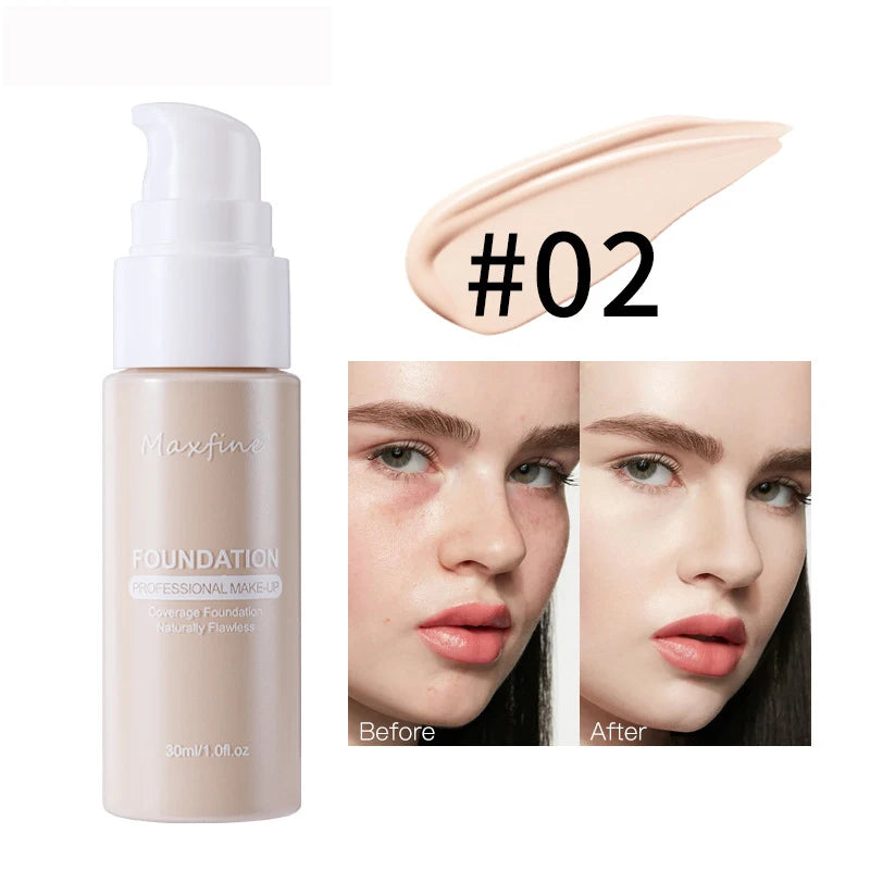 Liquid Foundation | Full Coverage, Conceals Imperfections Effectively, Waterproof & Sweat-Resistant, Professional Makeup for Smooth, Flawless Skin