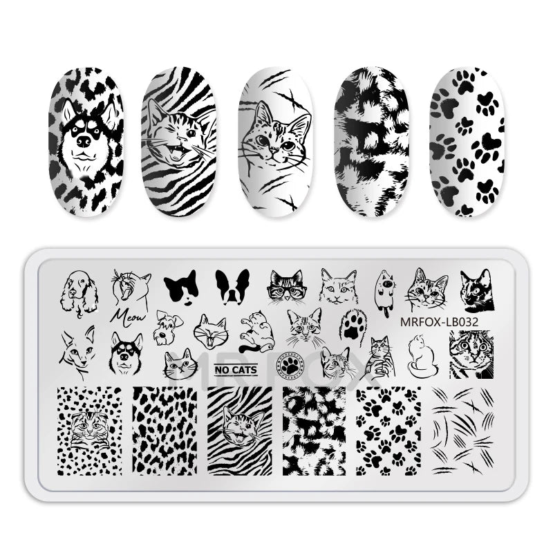 1PCS Blue Ocean Animal Nail Art Stamping Plates Fish Image Stencils for Nails Stamp Tools Manicure Template
