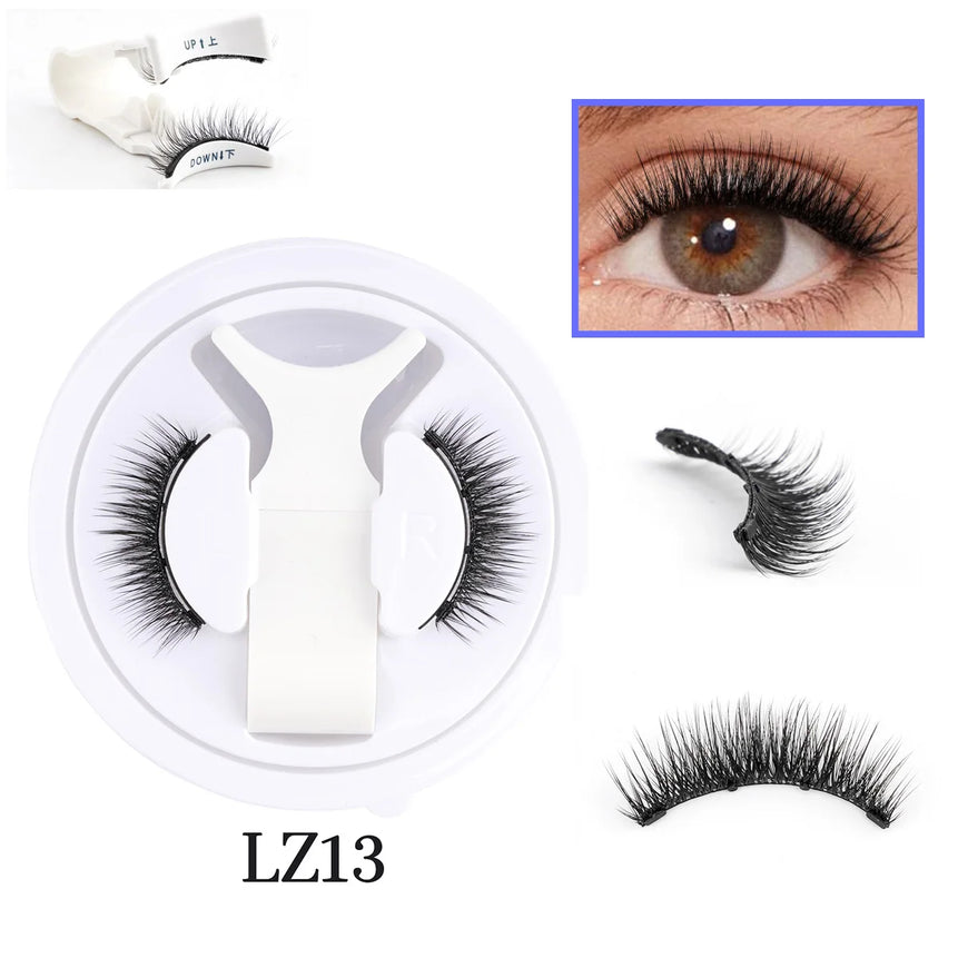2/1 pair Reusable Magnetic Eyelashes Natural Curler Eyelash Extension Tweezers Set Easy to use Glue Free False 3D Mink Eyelashes