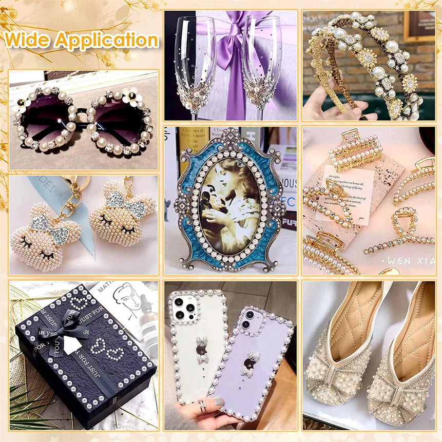 991-1982pcs Self Adhesive Pearls Rhinestones Stickers 6 Sizes Stick on Face Hair Ear 3D Jewels Gems Kids Scrapbooking DIY Toys