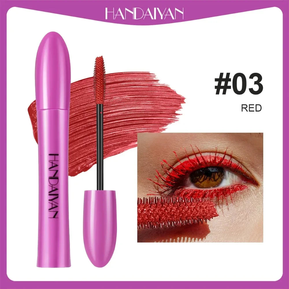 10 Color Waterproof Volumizing Mascara Smudge-Proof Curling Long-Lasting Sapphire Blue Pink Mascara for Bold Eye Look Cosmetics
