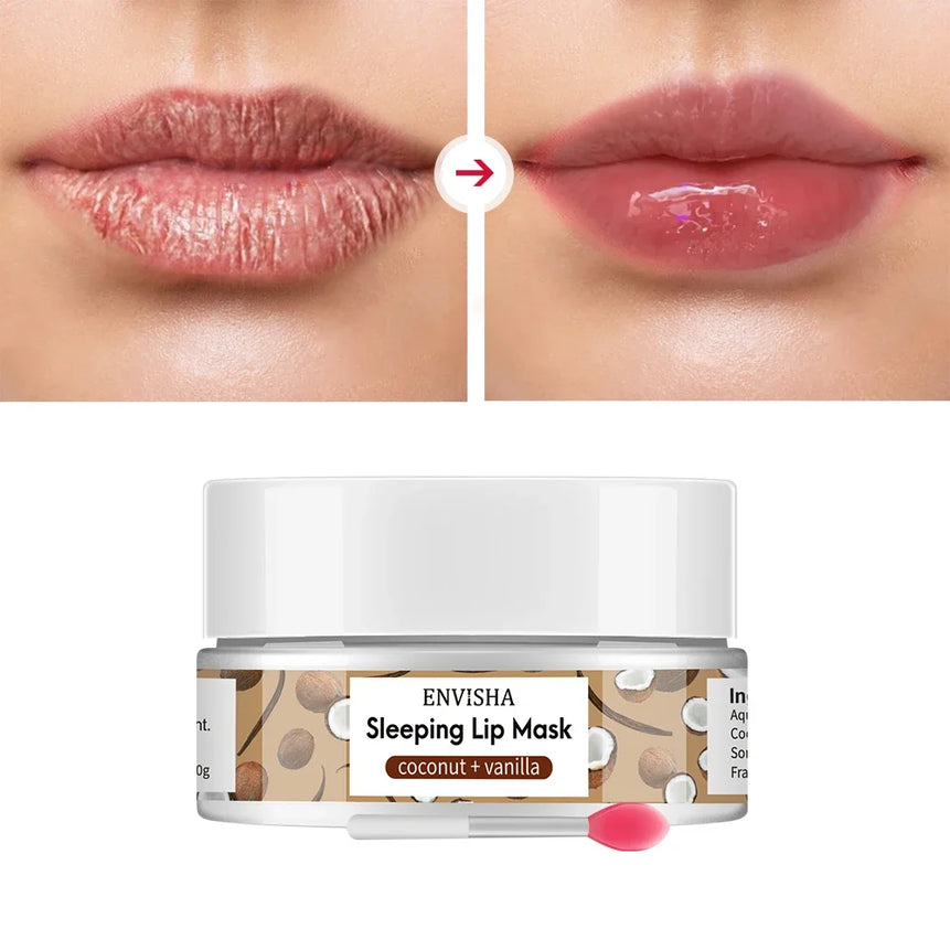Lip Mask Sleeping Maintenance Moisturizing Fade Lines Nourishing Balm Skin Care Beauty Health Exfoliating Anti Drying Coconut