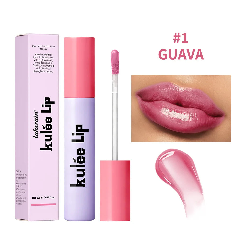 Staining Lip Oil Kulfée Lip Gloss Stain Two In One Long Lasting Deep Hydration Moisturizing Non Sticky Waterproof Lip Cosmetics