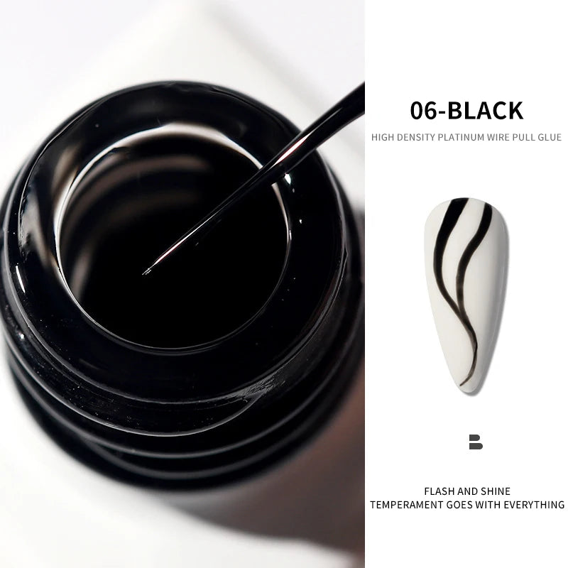 10ml Metallic Painting Gel Liner Nail Art 3D Mirror Chrome Effect Gel Silver/Gold/Rose Nail Polish Metal Painted Drawing Gel