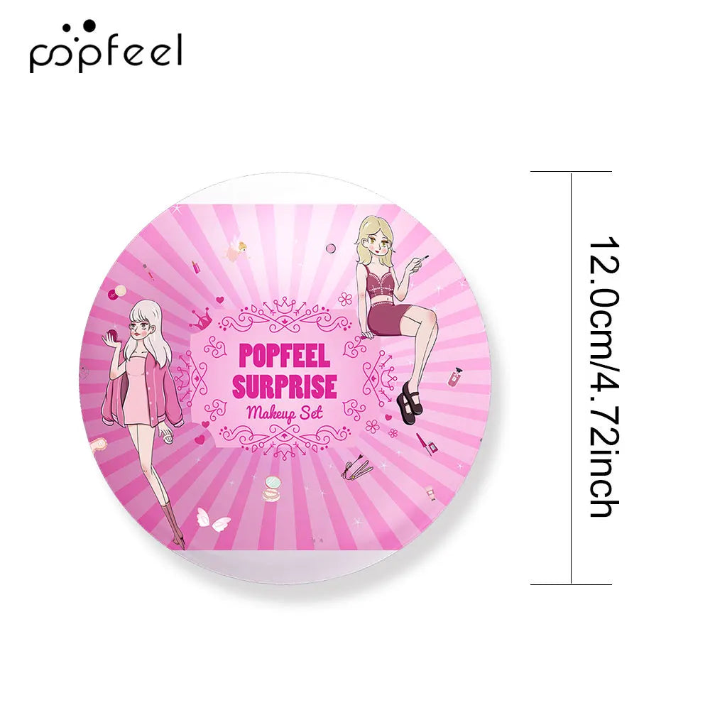 POPFEEL Surprise Makeup Ball Set -9-Piece Pink Cosmetic Gift Set for Girls, Perfect Christmas Gift, Festive Surprise Ball Makeup