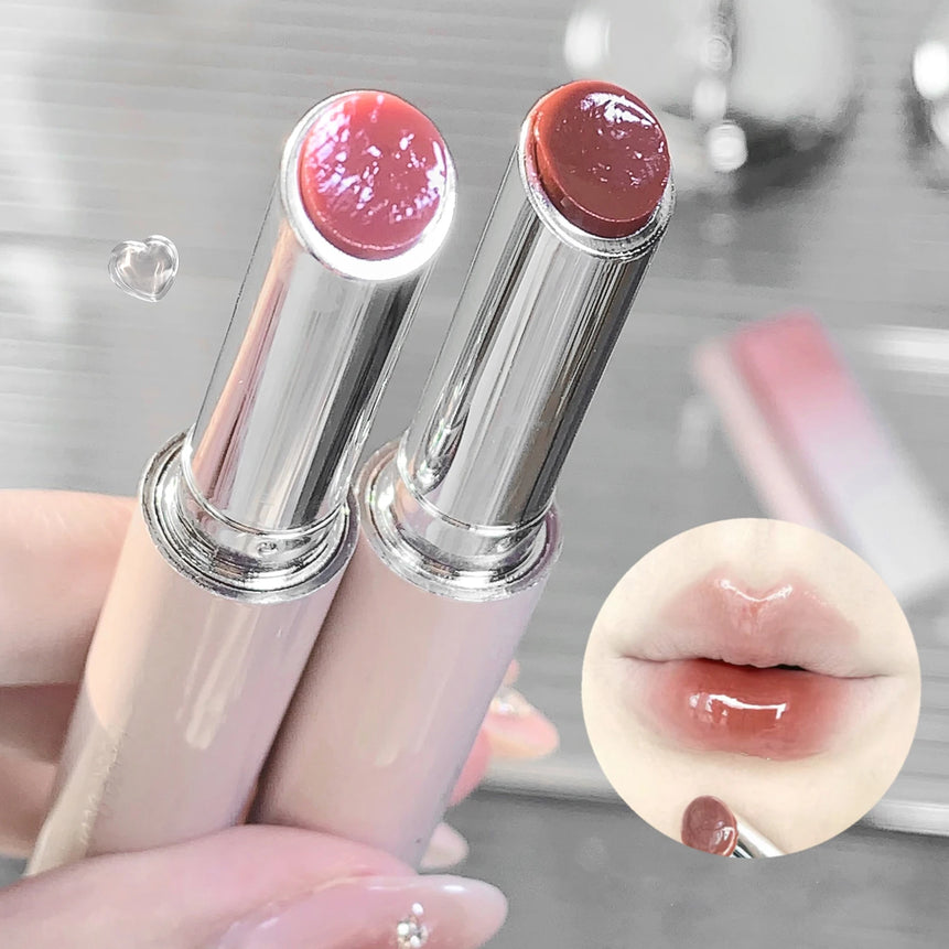 Snowy Design Solid Watery Lipstick Mirror Moisturizing Nourishing Lip Balm Beautiful Colors Suitable for Winter