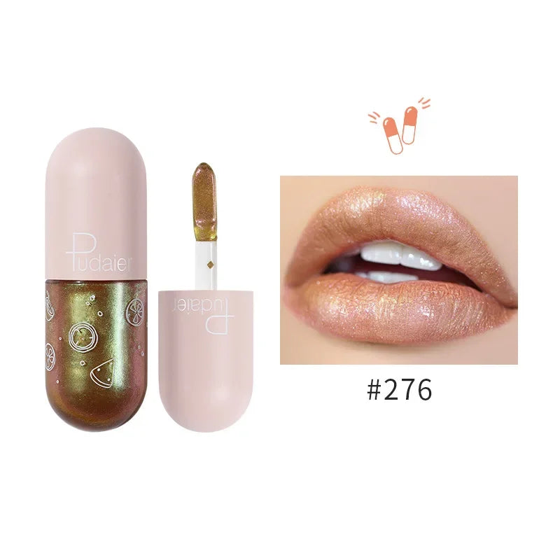 Mini Capsule Mirror Liquid Lipstick Lip Glaze Non-stick Cup Does Not Fall Color Lip Gloss Lip Stick Women Makeup