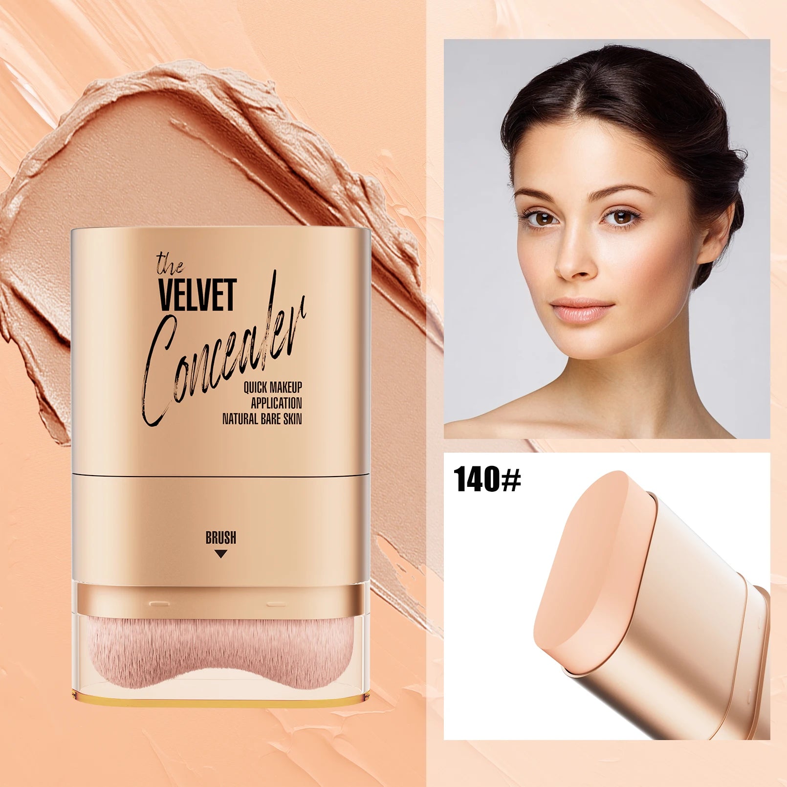 Waterproof Concealer Stick Eraser Cover Dark Circles Freckles Tattoo Lightweight 2 In 1 Brush Makeup Base Cream Moisturizing