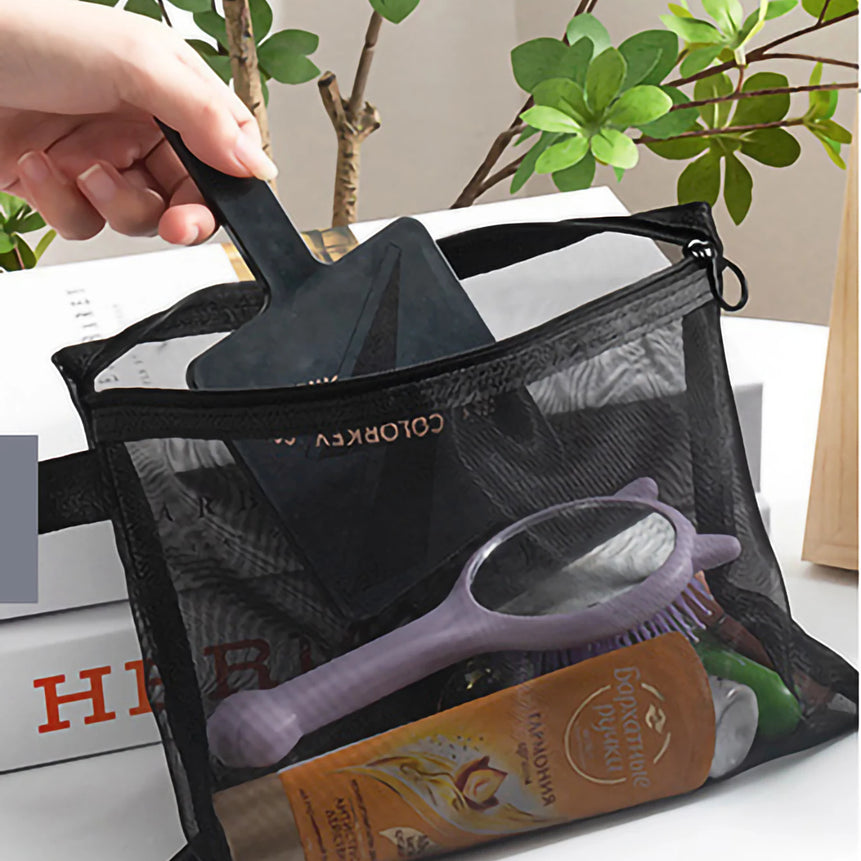 1/5/10pcs Mesh Clear Cosmetic Bags Women Black Makeup Bag Portable Travel Toiletry Organizer Case Lipstick Storage Pouch Gift