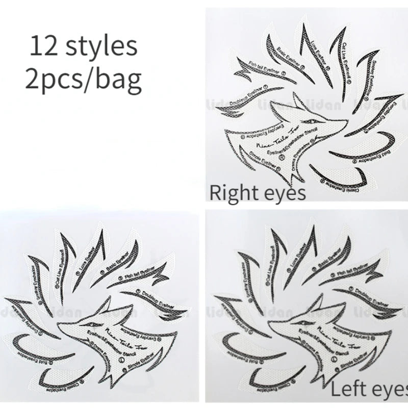 2pcs/set Eyeliner Template Professional Eye Makeup Stencils Cat Eyeliners Template Eye Liner Stamping Stencils Wing Style Tools