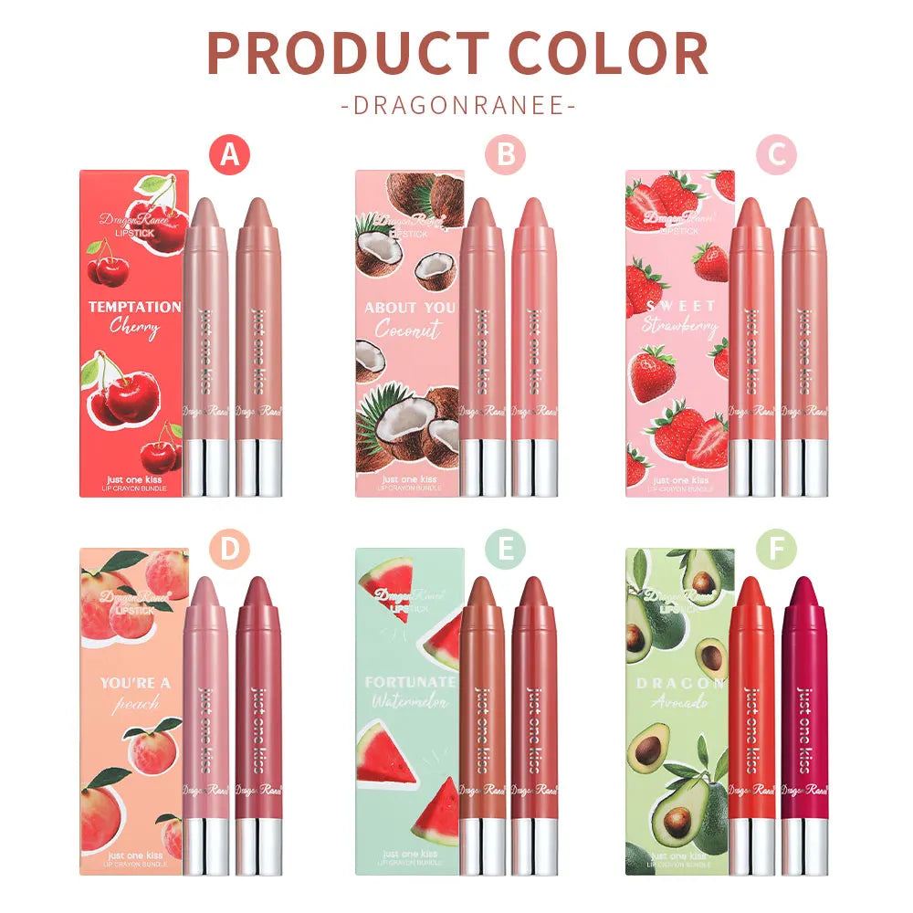 Two Lipstick Set, Water-Glossy Mirror, Light-Lasting, Moisturizing, Non-Removing Makeup, Long-Lasting Makeup Effect Lipstick Set