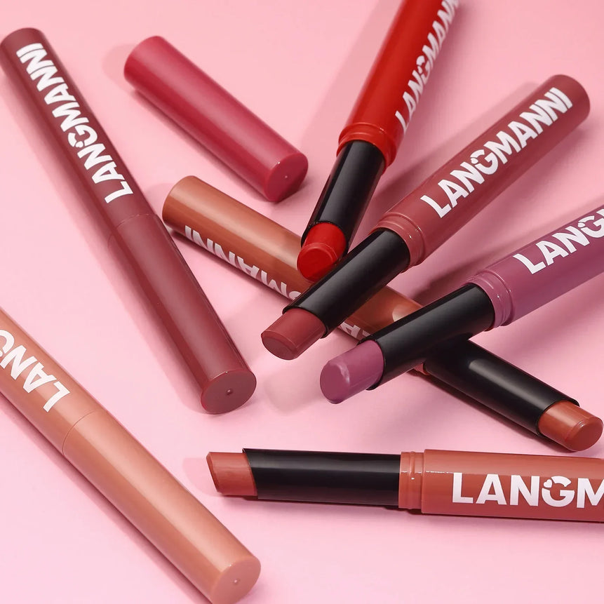 New Rotating Velvet Matte Lipstick Long Lasting Waterproof Lipstick Non-Stick Cup Lip Stain Tint Cosmetics Pencil Liner Makeup