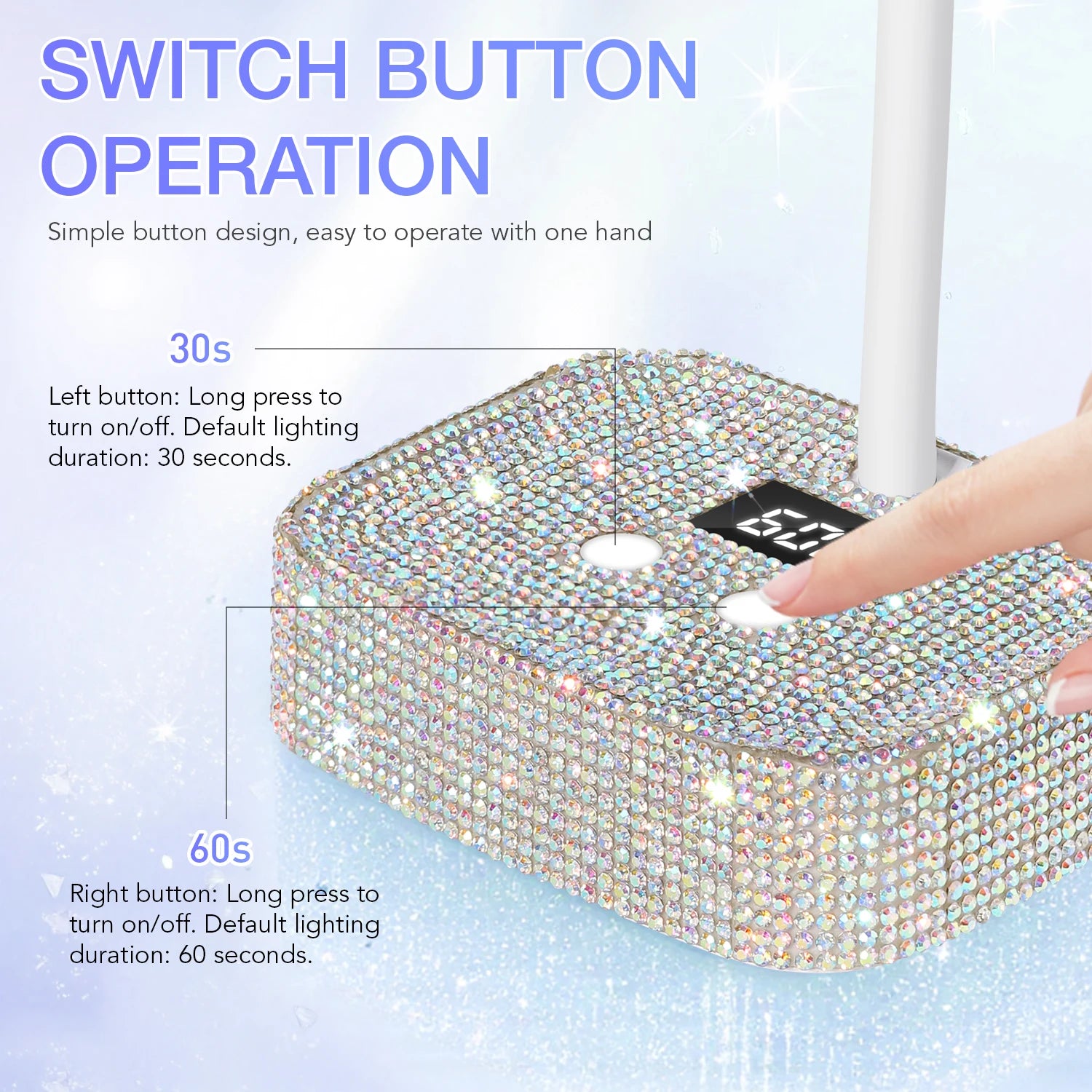 Wireless Nail Lamp LED UV Nail Dryer Rechargeable With Auto Sensor Touch Control Fast Drying Nail Light 360° Bendable Table Lamp