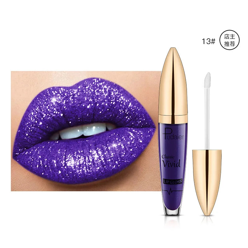 High pigmented Shiny lipstick,  long-lasting, glossy waterproof lipstick - party stage role-playing Valentine's Day gift