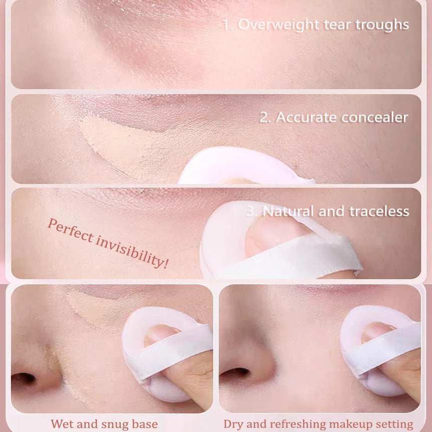 Mini Finger Puff Small Air Cushion Powder Sponge For Face Concealer Bb Cream Sponge Puff Makeup Tool Wet And Dry Use Powder Puff