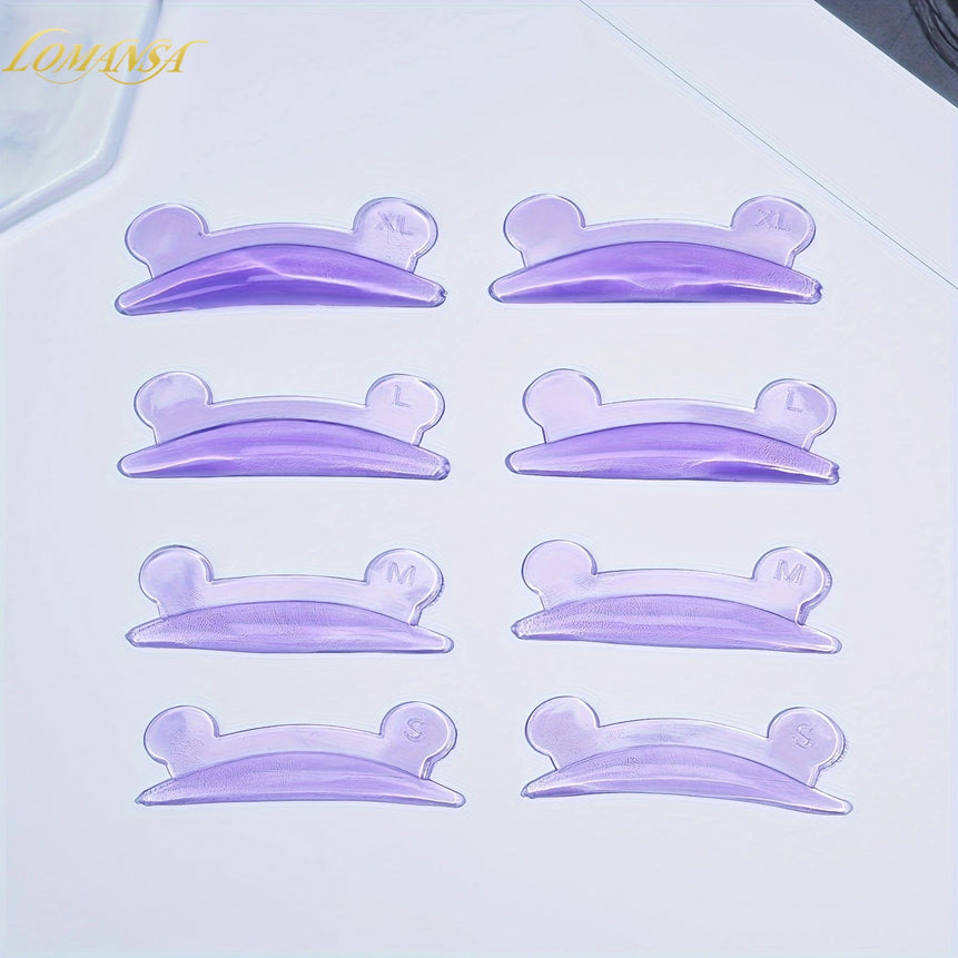 Lomansa 5 Pairs L Curl Silicone Eyelash Perm Pads Sticky Lashes Rod Shield Lifting 3D Eyelash Curler Accessories Makeup Tools