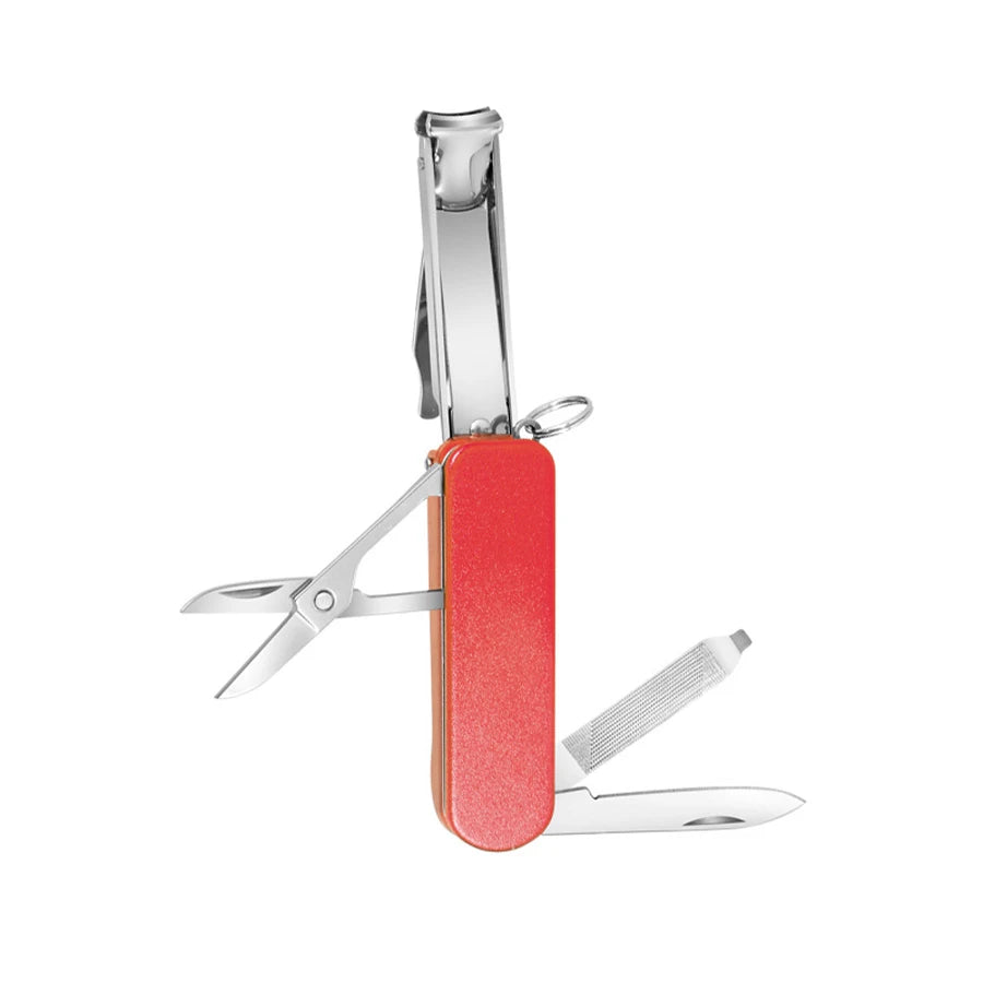 Multifunctional Stainless Steel Nail Clippers Six Functions Nail Files Bottle Opener and Small Scissor Portable Tools Manicure