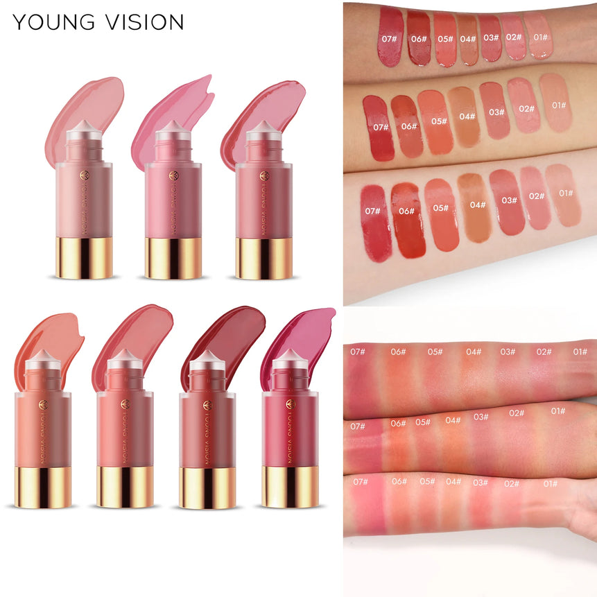 YOUNG VISION 8 colors long-lasting Bottom press moisturizing easy makeup blush pencil solid creamy Liquid blusher