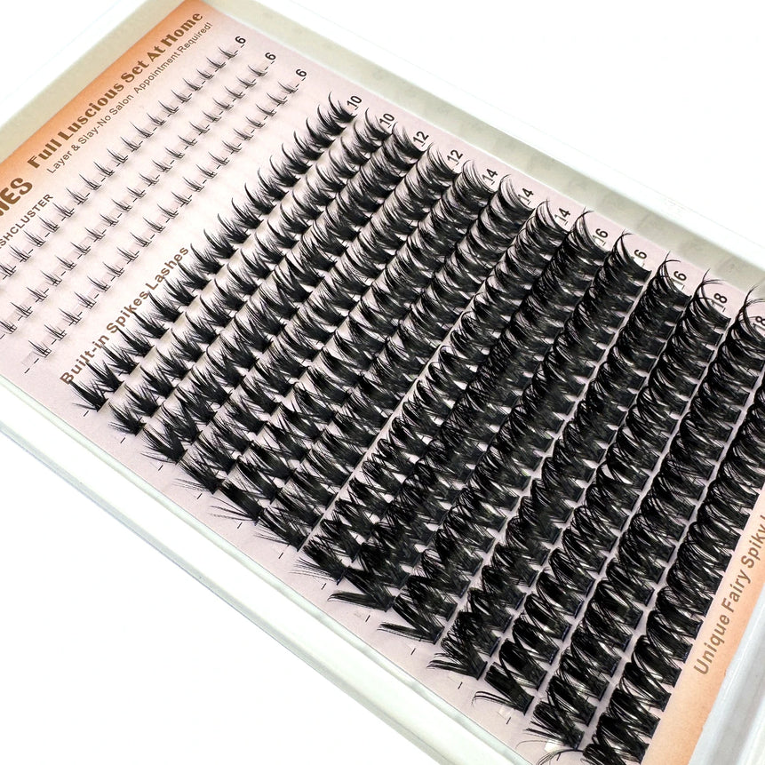 Wispy Lash Clusters with Spikes Salon-Like Eyelash Clusters DIY D Curve Cluster Eyelash Extensions Full Spiky Individual Lashes